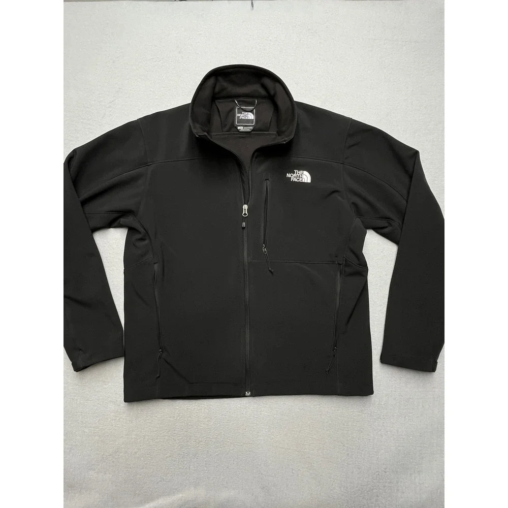 The North Face Mens Apex Bionic Softshell Jacket Black Full Zip Fleece Lined L‎